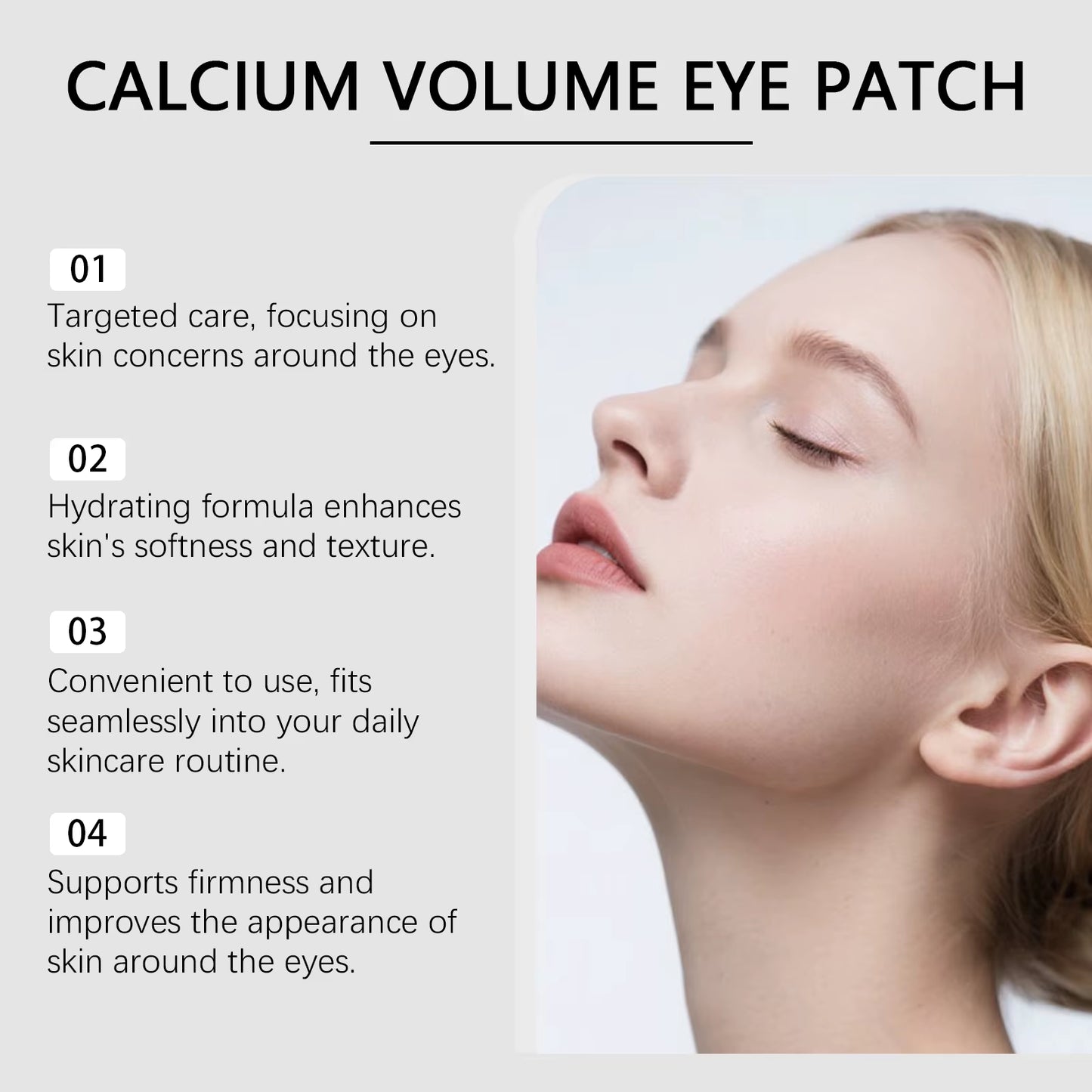 Calcium Volume Eye Patch Hydrating Smoothing Eye Treatment Anti-Puffiness Lifting Firming Eye Area Soft Smooth Eye Patch