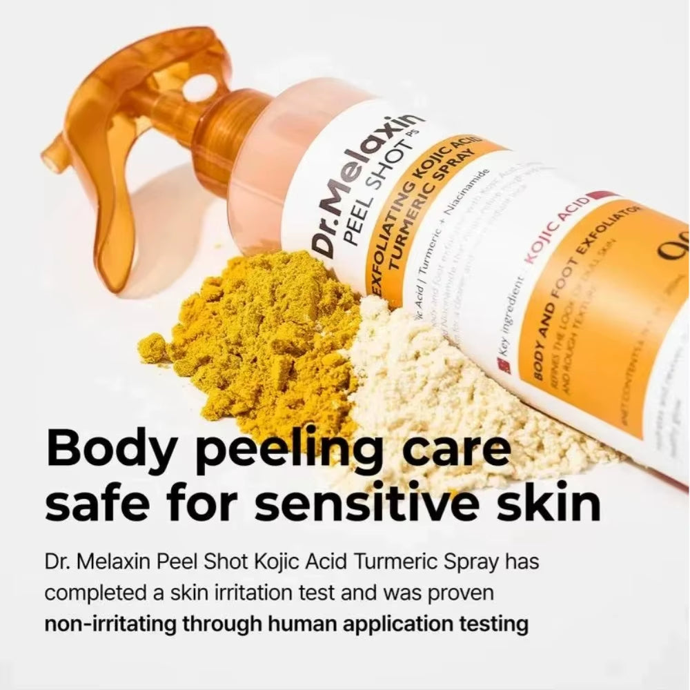 Dr.Melaxinturmeric Body Spray Exfoliating Kojic Acid Peeling Shot Tightening Skin Remove Dead Hydrating Nourishing Skincare